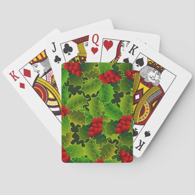 Green Holly with Red Berries Casinokort (Baksidan)
