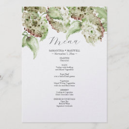 Green Hydrangea Wedding Decor Menus Meny