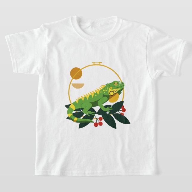 Green Iguana T Shirt (Laydown)