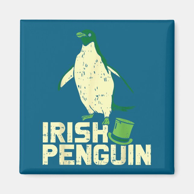 Green Irish Penguin Cute St Patricks Day Animal Lo Magnet (Framsidan)
