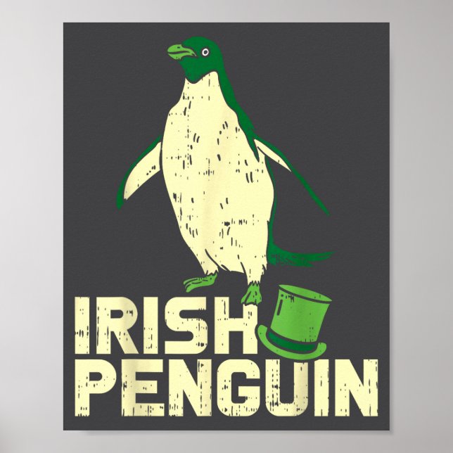 Green Irish Penguin Cute St Patricks Day Animal Lo Poster (Framsidan)