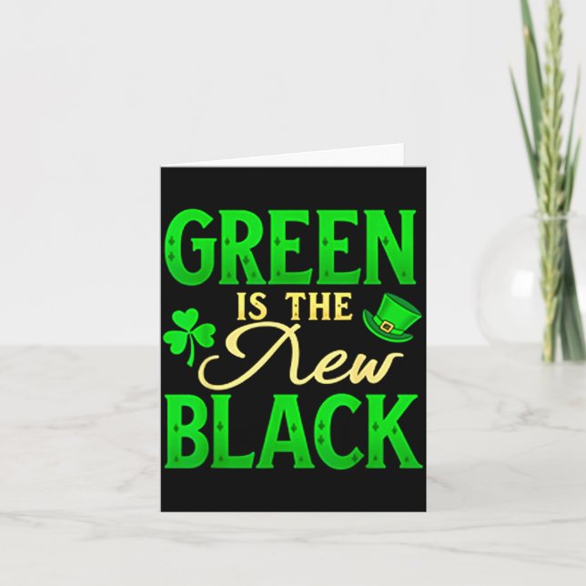 Green Is The New Black - St. Patrick’s Day Shamroc Kort (Framsida)