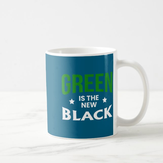 Green Is The New Black St. Patricks Day  Kaffemugg (Höger)