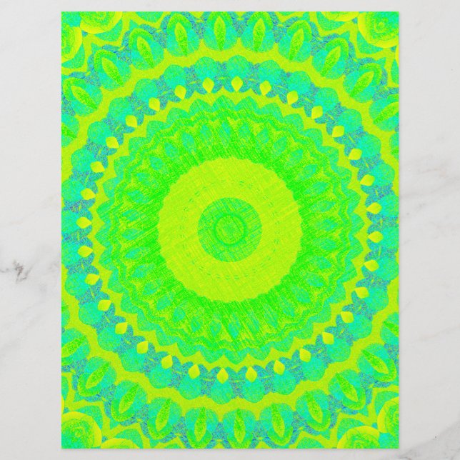 Green Kaleidoscope Bulk Scrapbook Paper Pages Reklamblad (Framsidan)