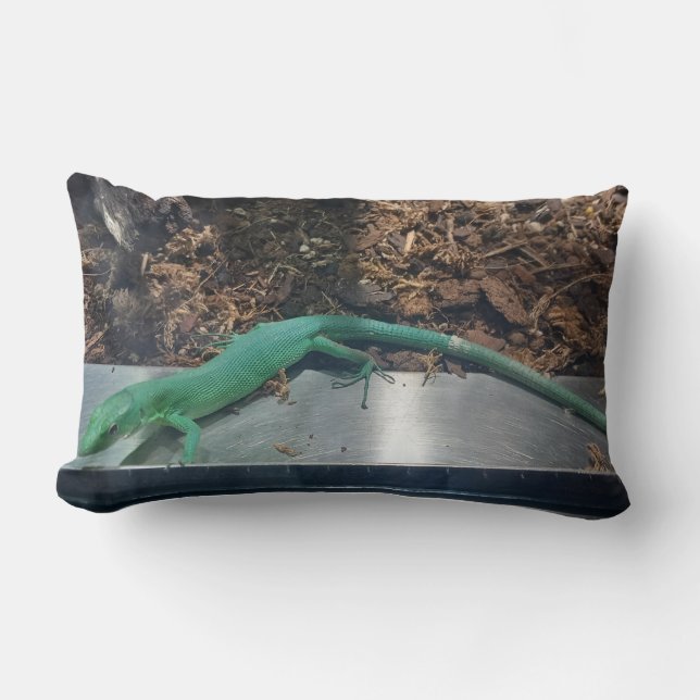 Green Keel Bellied Lizard Pillow Lumbarkudde (Framsida)