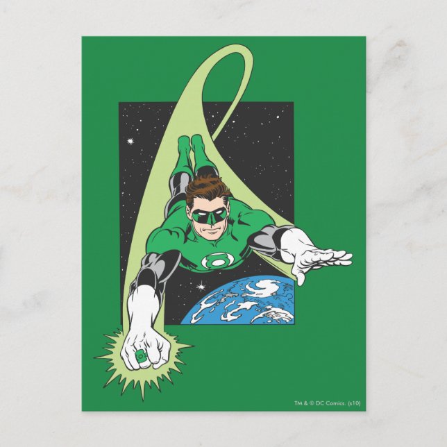 Green Lantern och Jorden Vykort (Framsida)
