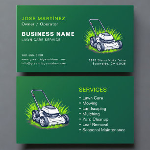 Green Lawn Service Professional Visitkort
