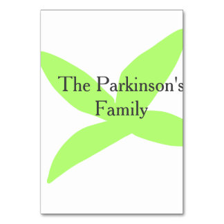 Green leaf abstract pastel family name retro boho bordsnummer