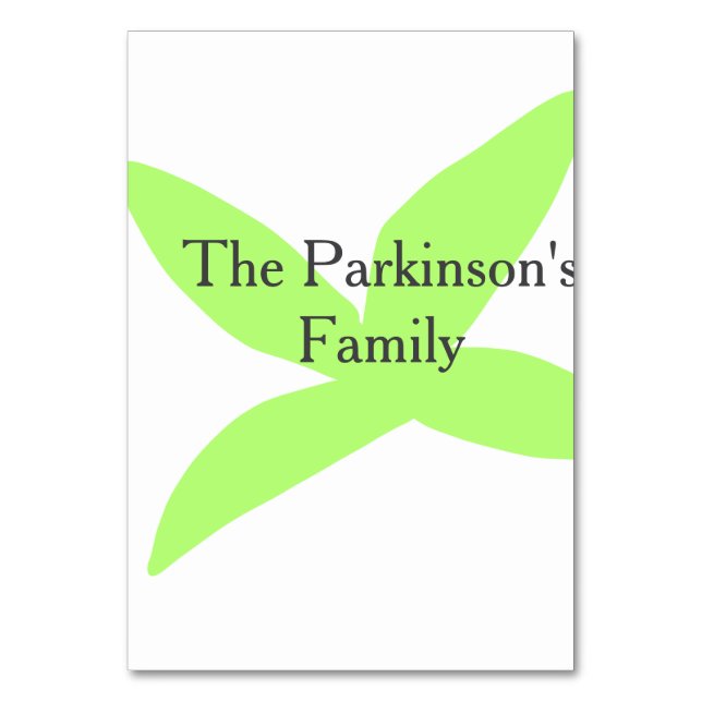 Green leaf abstract pastel family name retro boho  bordsnummer (Framsidan)