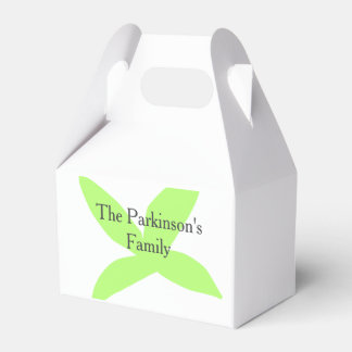 Green leaf abstract pastel family name retro boho presentaskar