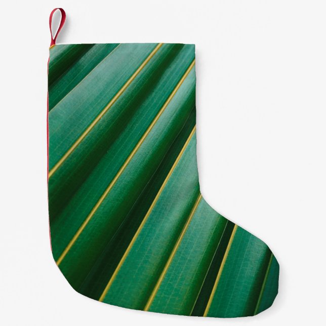 Green leaf texture plant stripes liten julstrumpa (Framsidan)