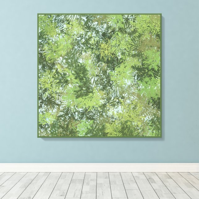 Green Leaf Trees With Blue Sky Peaking Through Art Canvastryck (Insitu (trägolv))