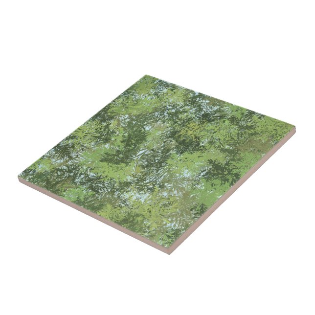 Green Leaf Trees With Blue Sky Peaking Through Art Kakelplatta (Sidan)