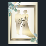 Green Leaves Flower Golden Frame Wedding Party Bordsnummer<br><div class="desc">Green Leaves Flower Golden Frame Wedding Party Table Number. Unique,  beautiful,  stylish design. Easy to be personalized. Font style,  size and colors can be changed. Matching items available.</div>