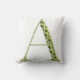 Green Letter A Pillow – Minimal Green MonogramHome Kudde