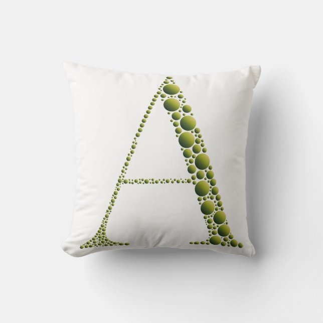 Green Letter A Pillow – Minimal Green MonogramHome Kudde (Framsida)