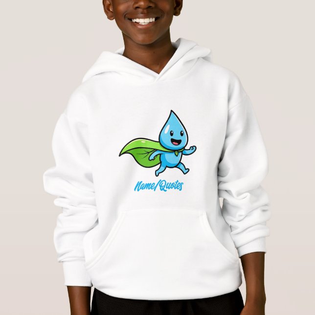 Green Lifestyle Water Drop Character T Shirt (Framsida)