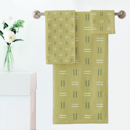 Green Line Pattern Towel