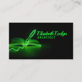 Green Lines of Creation: Pen and Book Visitkort