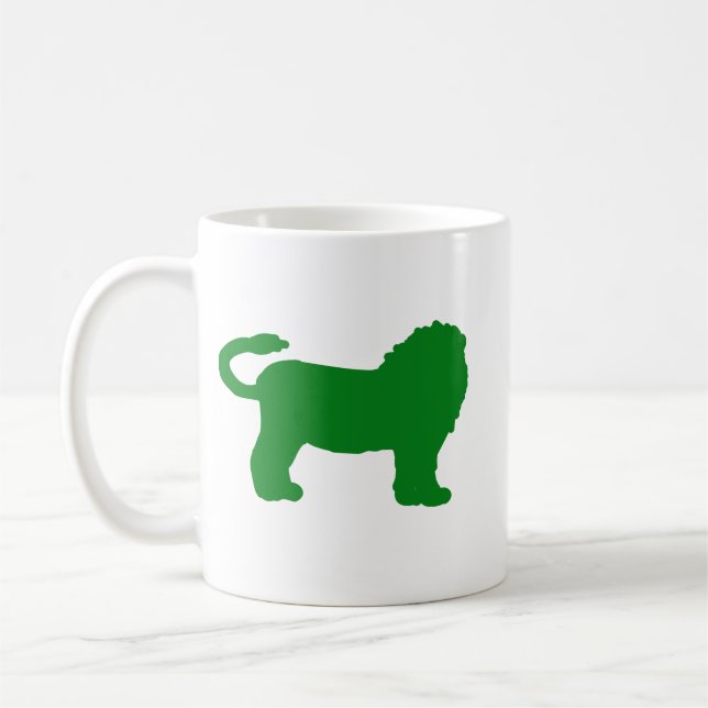 Green Lion Zodiac Silhouette Mug – Grounded Leo Kaffemugg (Vänster)