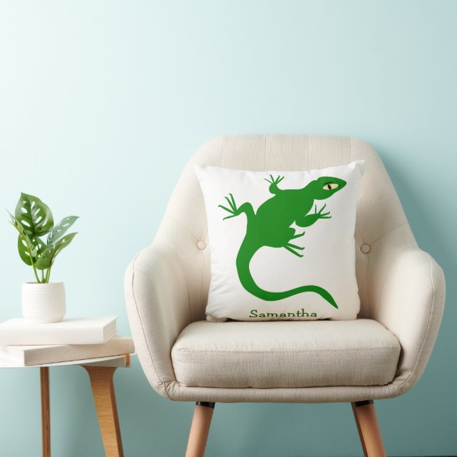 Green Lizard Design Personalised Kudde (Stol)