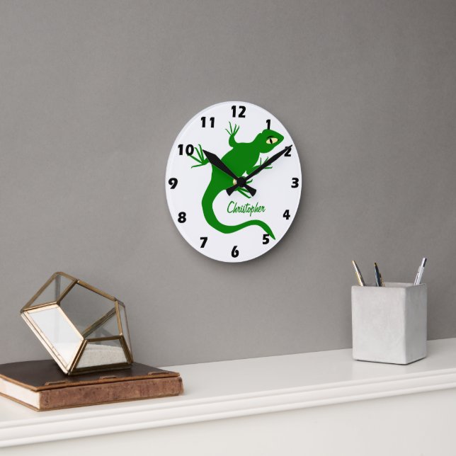 Green Lizard Design Personalised Rund Klocka (Kontor)