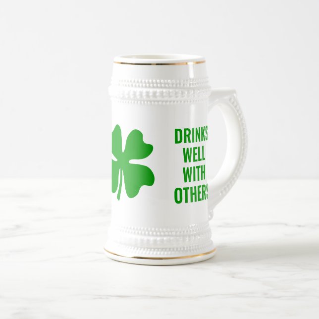 Green lucky shamrock funny St Patrick's Day  Sejdel (Framsida höger)