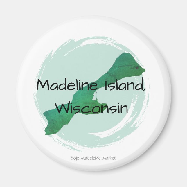 Green Madeline Round Magnet  (Framsidan)