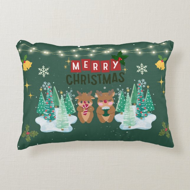 Green Magic Christmas Pillow Prydnadskudde (Framsidan)