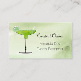 Green Martini Glass with Fruit Business Card Visitkort
