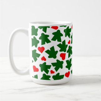 Green Meeple with Red Heart Kaffemugg