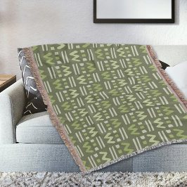 Green Memphis Pattern Throw Blanket Filt
