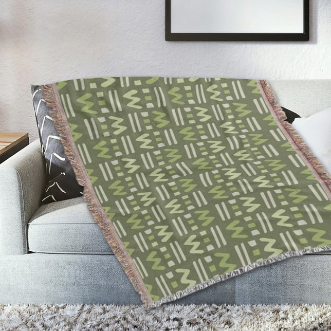 Green Memphis Pattern Throw Blanket Filt (Skapare uppladdad)