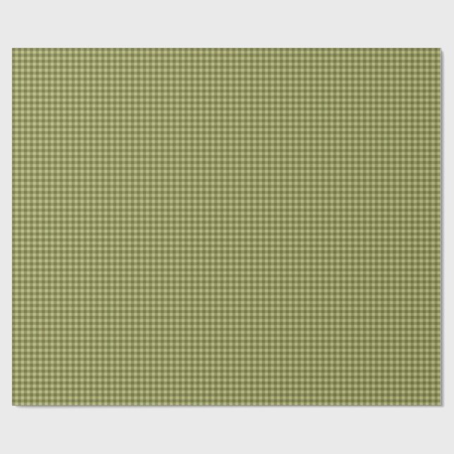 Green micro gingham plaid pattern gift wrap presentpapper (Platt)