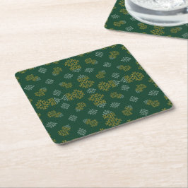 Green Minimal Tamil Kolam Pongal Design Underlägg Papper Kvadrat