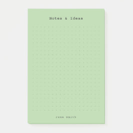 Green minimalist and personalized retro aesthetic  post-it block