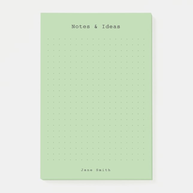 Green minimalist and personalized retro aesthetic  post-it block (Framsida)