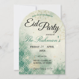 Green Minimalist elegant Eid Party Invitation Card Inbjudningar