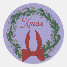 Green Modern Merry Xmas Custom Holiday Label Stick Runt Klistermärke