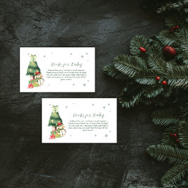 Green Modern Winter Snowman Books For Baby Shower Tilläggskort