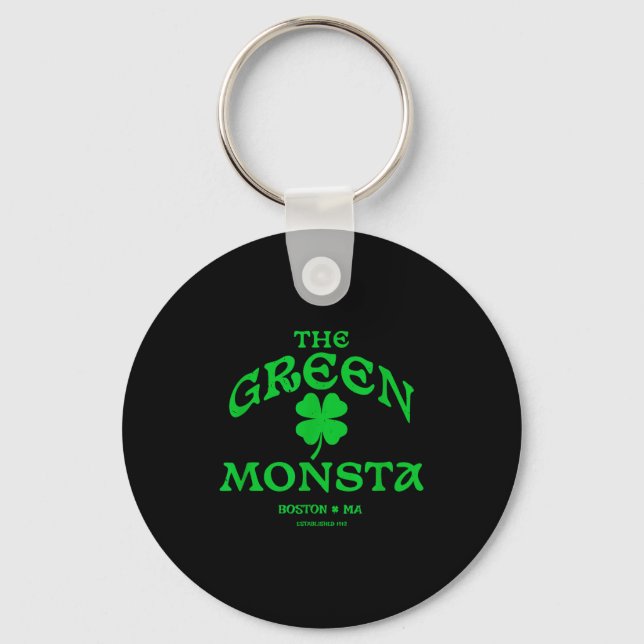 Green Monsta Funny Boston M New England Srts Gift  Nyckelring (Framsida)