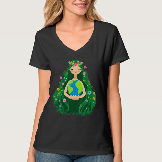 Green Mother Earth Day Gaia Save Our Planet Women  T Shirt (Framsida)