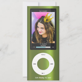Green MP3 Music Player II Birthday Inbjudningar