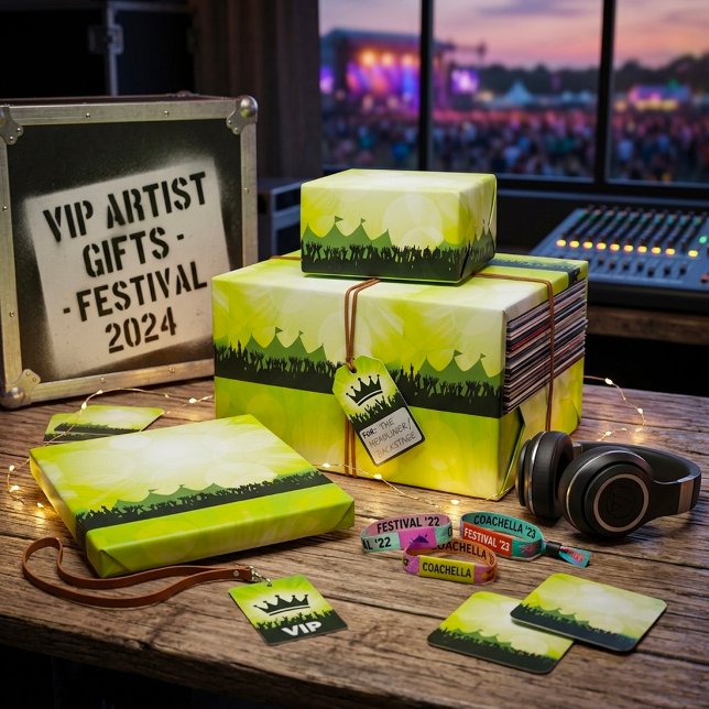 Green Music Festival Siluettkonsertpublik Presentpapper (Skapare uppladdad)