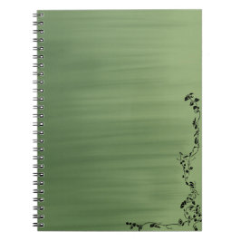 Green Notebook with Floral Accent – Stylish Journa Anteckningsbok
