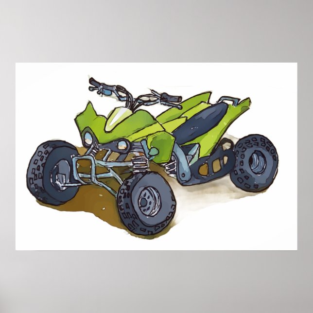 Green off road adventure quadracycle  poster (Framsidan)