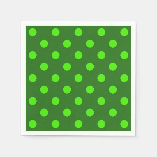 Green On Dark Green Polka Dots Pattern Design  Pappersservett (Framsidan)
