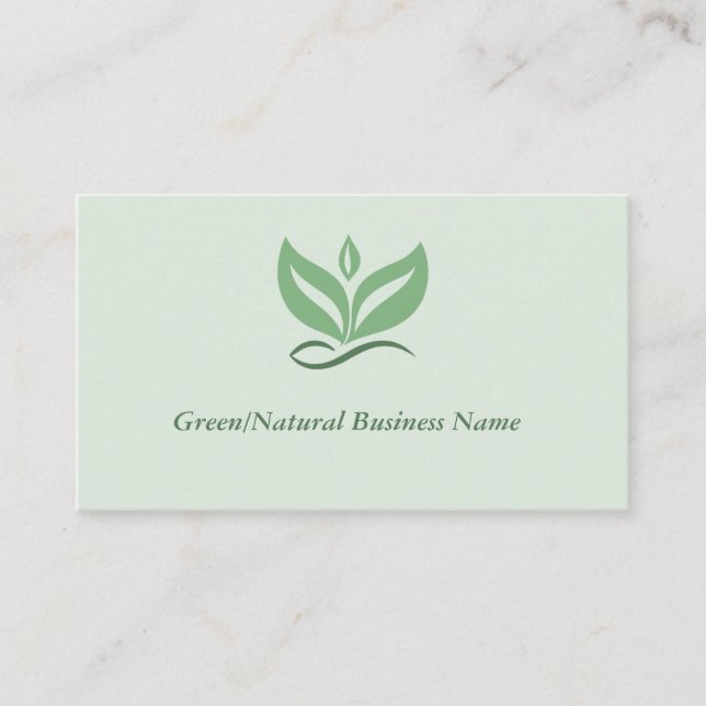 Green or Natural Business Card Visitkort (Framsida)