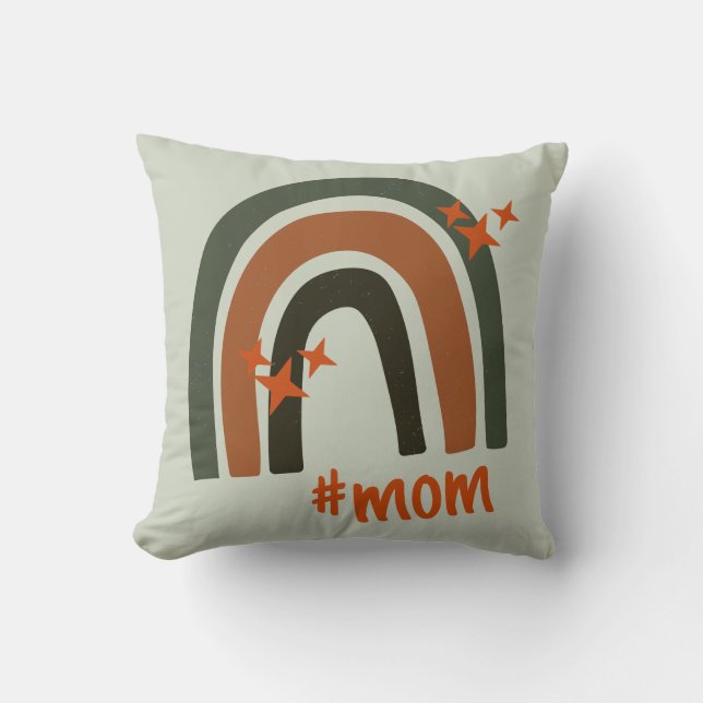 Green Orange Bohemian Rainbow Personalized #mom Kudde (Framsida)
