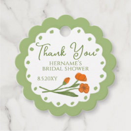 Green Orange Floral Garden Whimsical Hand Painted Gåvor Etiketter